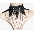 thumbnail image 4 of Collar de encaje gótico, cadena de clavícula, gargantilla femenina, collar sencillo, accesorios punk negros, collar, banda para el cuello, 4 of 6