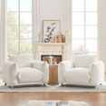 thumbnail image 5 of Hison Oversized Arm Chair for Living Room with Metal Legs White, 5 of 6