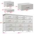 thumbnail image 6 of EnHomee Wide Dresser with 16 Drawers TV Stand with Power Outlet White Dresser for Bedroom Fabric Dresser TV Stands for living Room/Bedroom,51.1"W*11.8"D*34.8"H, 6 of 8