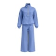 thumbnail image 6 of Teuyenhk Womens Two Piece Sweat Sets Cozy Fleece Lined Sweatsuits Quarter Zip High Neck Pullover with Sweatpants Fashion Athleisure Tracksuit, 6 of 6