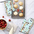 thumbnail image 2 of TEQUAN Oven Mitts, Cute Panda Cartoon Bear Pattern Heat Resistant Microwave Oven Gloves, Set of 2, 2 of 7