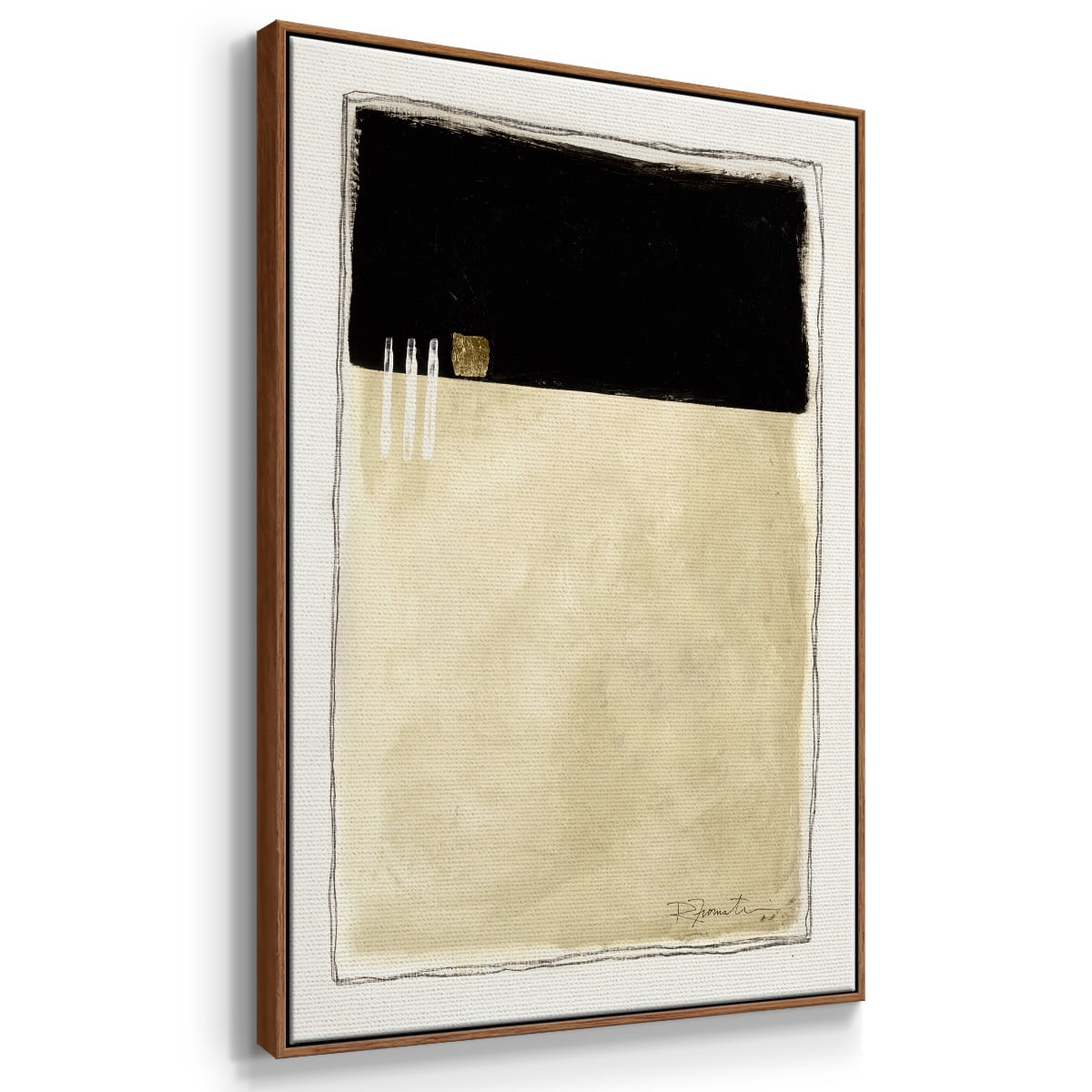 Inner Musing II Framed Premium Gallery Wrapped Canvas - Ready to Hang - 17 x 25 - Walnut Floating Frame