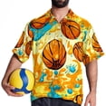 thumbnail image 4 of Basketball Men's Short Sleeve Beach Shirts, Casual Printed Poplin Button Down, Unisex Summer Hawaiian Shirt, 4 of 6