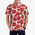 thumbnail image 3 of Rocae Rose Flowers for Men's Short Sleeve Polo Shirt, Quick Drying Performance Moisture Wicking Sports Men's Golf Shirt 3X-Large, 3 of 9