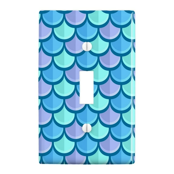 Mermaid Fish Scale Pattern Plastic Wall Decor Toggle Light Switch Plate Cover