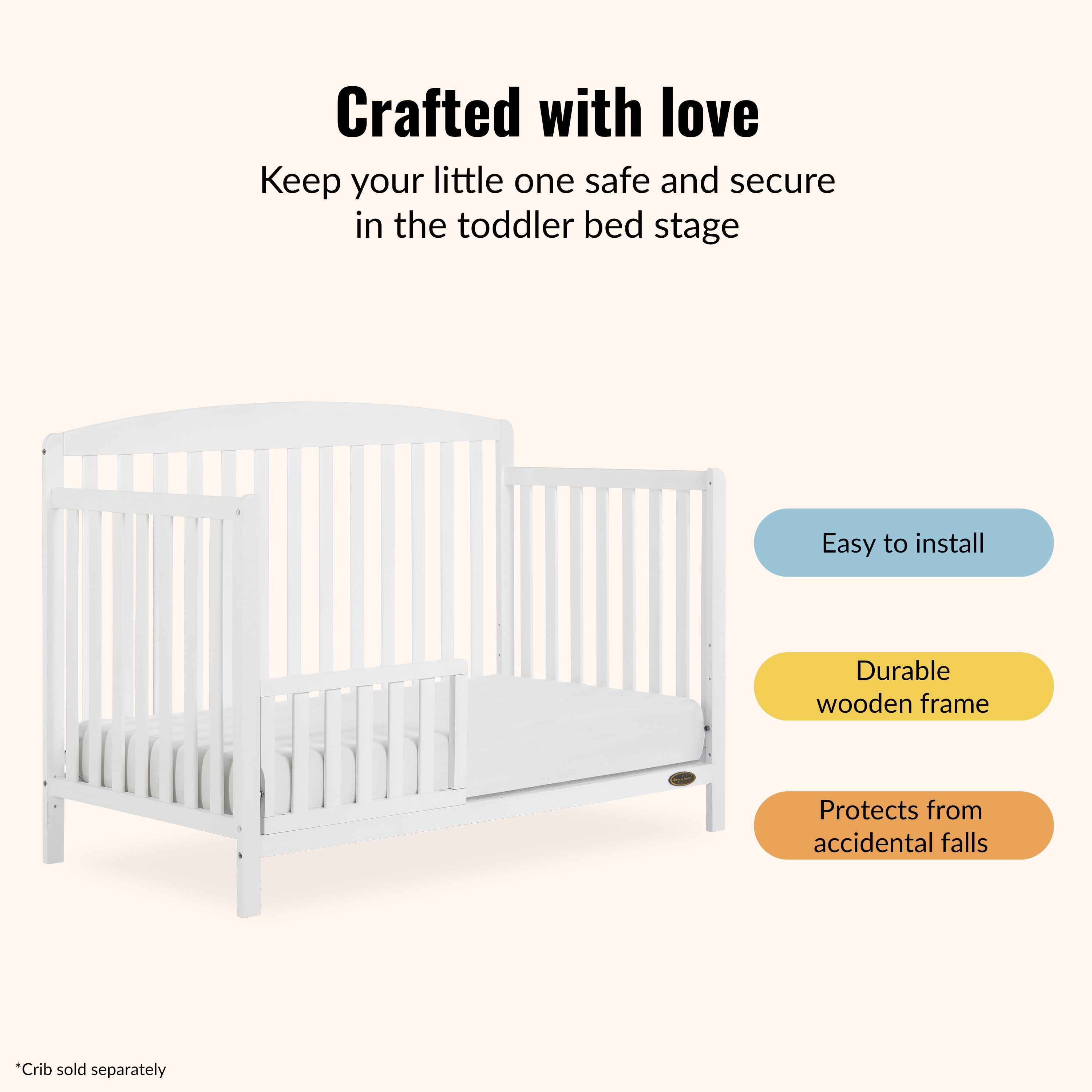 Dream On Me Universal Convertible Crib Toddler Guard Rail