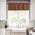 thumbnail image 3 of Pine Cone Kitchen Curtains and Valances Set, Red Plaid Winter Christmas Vintage Dark Green Rod Pocket Window Valance 18 Inch Window Curtain Panels for Living Room Bedroom Laundry, 27.5x24in, 3 Pieces, 3 of 7