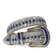 thumbnail image 1 of Nvzi Cinturón de cuero con tachuelas y cristales brillantes para pantalones vaqueros, para hombres y mujeres, estilo occidental (blanco, azul y negro), 1 of 5