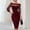 Wine Red, variant on Morttic Women's Elegant Off-Shoulder Sheer Mesh Puff Sleeve Midi Dress – Bodycon Solid Color Sexy Formal Cocktail Gown White,S
