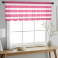 thumbnail image 2 of Pink Striped Valance Curtains for Kitchen/Living Room/Bathroom/Bedroom Window, Rod Pocket Small Topper Half Short Window Curtains Voile Sheer Scarf, Modern Simple Monochrome Geometric White 42"x12", 2 of 8