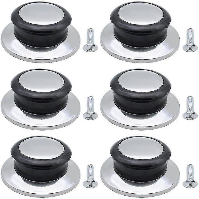 6-piece Pot Lid Handle Heat-resistant Knob Stainless Steel Bakelite Lid Knob Replacement Handle Handle Round Universal Household Kitchen Cookware