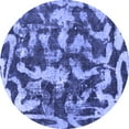 thumbnail image 1 of Ahgly Company Indoor Round Abstract Blue Modern Area Rugs, 6' Round, 1 of 4