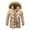 Khaki, variant on Men's Autumn&Winter Solid Color Long Sleeved Jacket Hooded Plush Collar Parkas