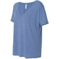 thumbnail image 2 of BELLA 8815 BellaCanvas Ladies` Flowy Basic V-Neck Tee 8815, 2XL, Blue Triblend, 2 of 5