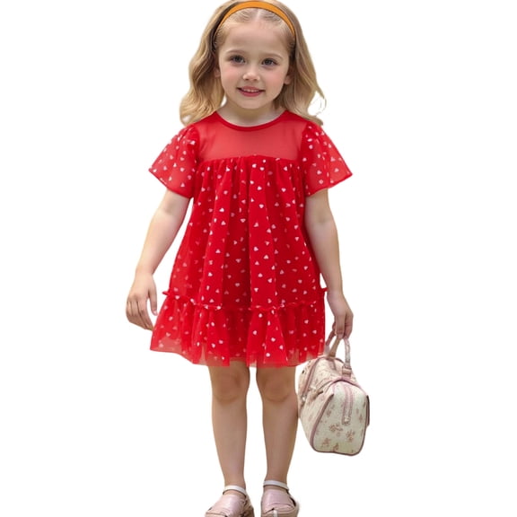 oqasdz Dresses for Girls Summer Toddler Kids Sleeveless Mesh Layered Gown with Glitter Sequins and Flowy Pleated Pageant Prom Dress