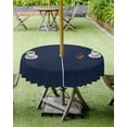 thumbnail image 4 of Outdoor Tablecloth with Umbrella Hole and Zipper 60R Blue Leather Texture Vintage Classic Table Cover for Round Tables Waterproof Tabletop Collection for Patio Garden Picnic Camping, 4 of 6