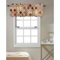 thumbnail image 4 of Valance Curtains for Windows Moroccan Pattern Geometric Kitchen Curtians Window Treatment Modern Abstract Red Topper Curtain Rod Pocket Valances for Kitchen Bathroom Living Room 1 Panel 54x18 inch, 4 of 6