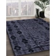 thumbnail image 3 of Ahgly Company Machine Washable Indoor Round Abstract Night Blue Area Rugs, 3' Round, 3 of 7