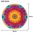thumbnail image 6 of Colorful Tie Dye Mandala Pattern Round Tablecloth 60"x60",Wrinkle Wipeable Table Cloth for Kitchen Dining Room Picnic Patio Party, 6 of 6