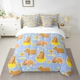 thumbnail image 2 of YST 7Pcs Cartoon Capybara Comforter Sets Queen Size, Colorful Capybara Sticker Comforter Set Bed in a Bag(1 Comforter, 1 Flat Sheet 1 Fitted Sheet 2 Pillowcases and 2 Throw Pillow Covers), 2 of 5