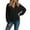 Black, variant on Bibifish Womens Sweatshirts Autumn Soft Oversized Solid Color V Neck Sweatshirts Cozy Long Sleeve Trendy Streetwear Pullover Tops For Ladies