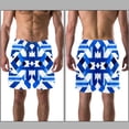 thumbnail image 3 of luoweisi Men's Beach Shorts Quick Dry Swim Trunks with Mesh Lining Blue and White Geometry L, 3 of 5