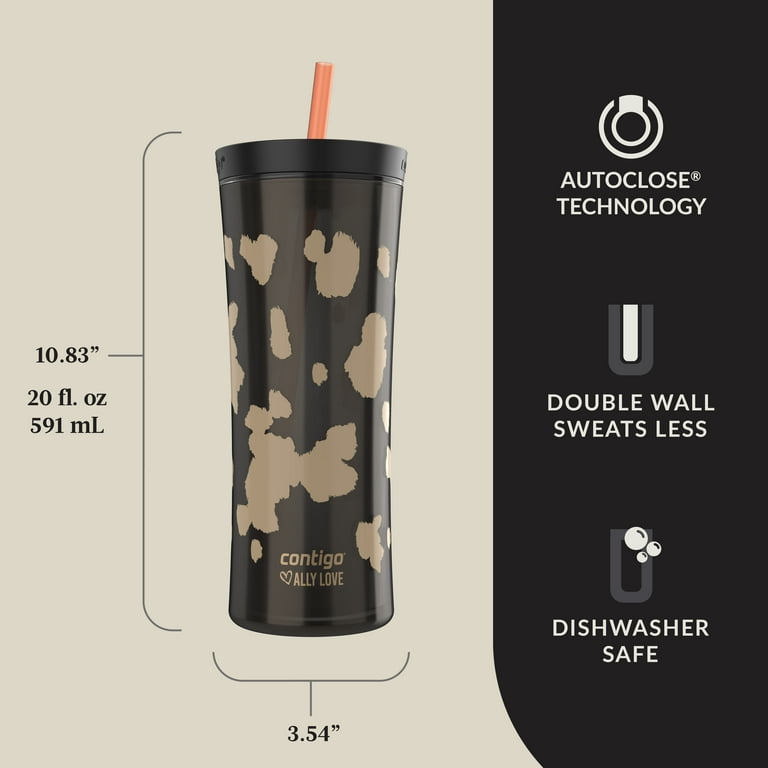 Contigo 20oz Shake & Go Tumbler with Straw, Double Wall, BPA-Free