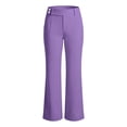 thumbnail image 5 of Women Straight Leg Dress Work Pants, Double Button Waist Closure, Slant Side Pockets, Mid Rise Stretch Business Casual Trousers Office Wear Bottoms Purple,XXL, 5 of 5