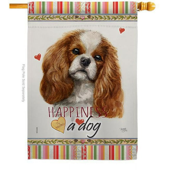 Breeze Decor H110134-BO 28 x 40 in. Dog Comforter Spaniel Happiness Double-Sided Decorative Vertical House Flag