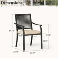 thumbnail image 2 of SUMMIT LIVING 2-Piece Outdoor Patio Dining Chairs, XL Metal Stackable Armchairs (Weight Capacity 350 lbs) Suitable for Garden, Porch and Yard, Black & Brown, 2 of 11