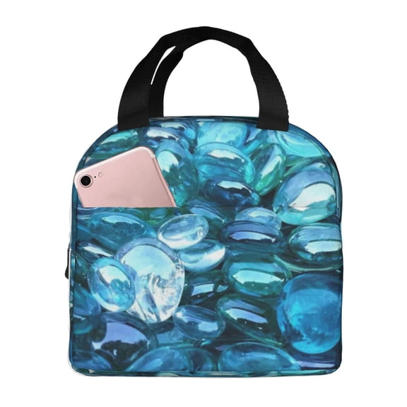 Vsdgher Blue Kyanite Lunch Bag, Lunch Box for Women Adult Men, Lunch Tote Insulated Cooler Lunch Container for Work/Office/Picnic/Travel
