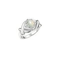 thumbnail image 6 of RYLOS Rings for Women 14K White Gold Ring XOXO Hugs & Kisses 7X5MM Gemstone & Diamond Ring Exotic Opal African Jewelry Size 8, 6 of 7