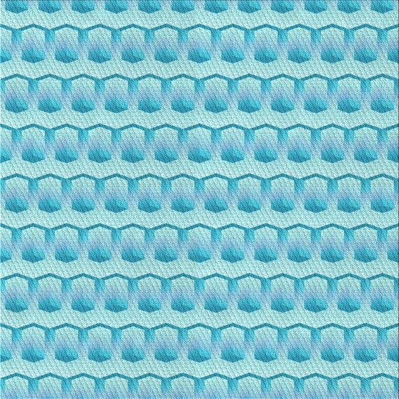 Ahgly Company Machine Washable Indoor Square Transitional Blue Area Rugs, 8' Square