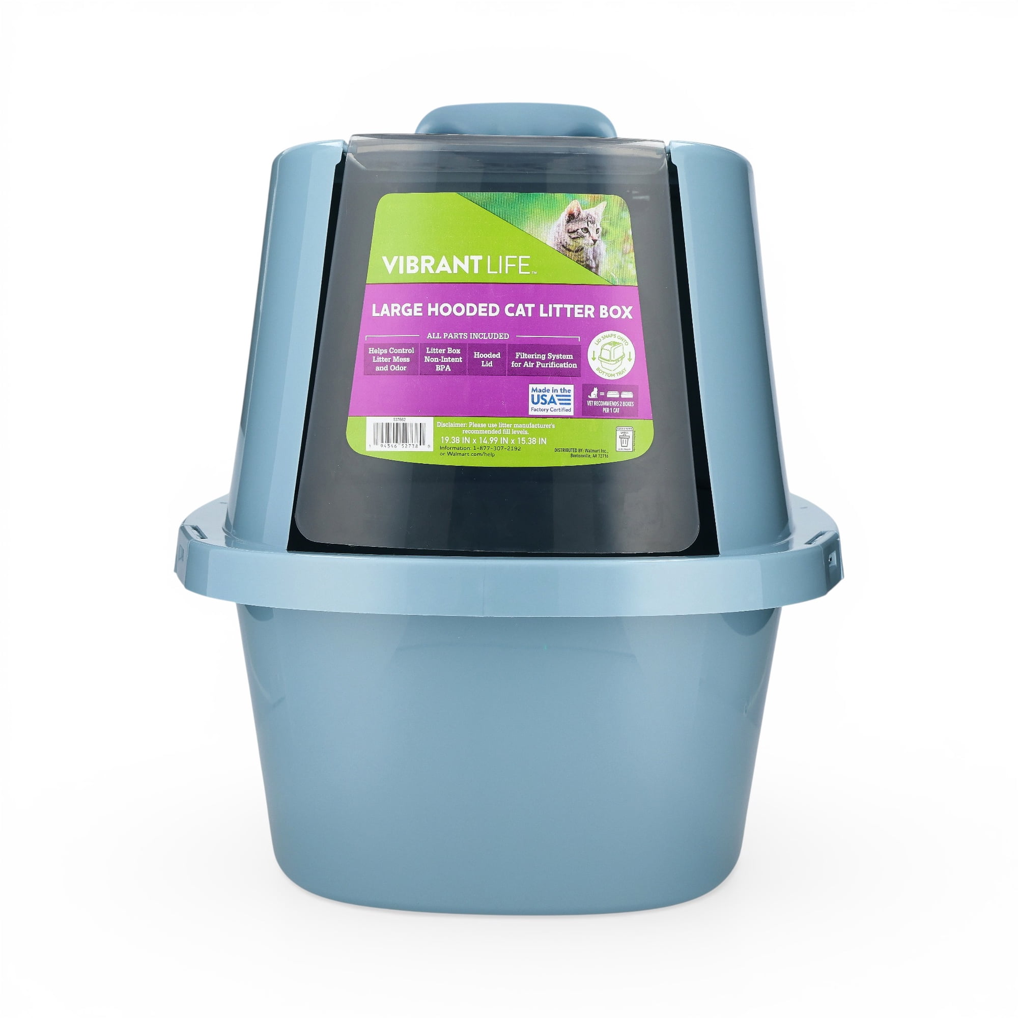 Vibrant Life Large Hooded Cat Litter Box