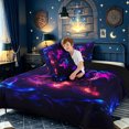 thumbnail image 4 of meiyoeat Neon Flame Winged Dragon Full Size Comforter Sets for Men Women Kids, Mystic Wildlife Bedding Comforter Set, Purple Blue, Black Reversible, 3-Piece, 1 Comforter and 2 Pillowcases, 4 of 6