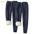 thumbnail image 2 of Bixock Women Fall and Winter Clothes,Women Casual Pants,2PCS Women's Solid Color Fleece Pockets Plus-Size Bandage Elastic Waist Wei Pants Casual Harun Leggings, 2 of 5