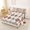 thumbnail image 2 of jejeloiu Rustic Tribal Bed Sheets,Vintage Print Full Size Sheets For Boys,Beige Brown,4-Piece,1 Flat Sheet, 1 Fitted Sheet and 2 Pillowcases, 2 of 6