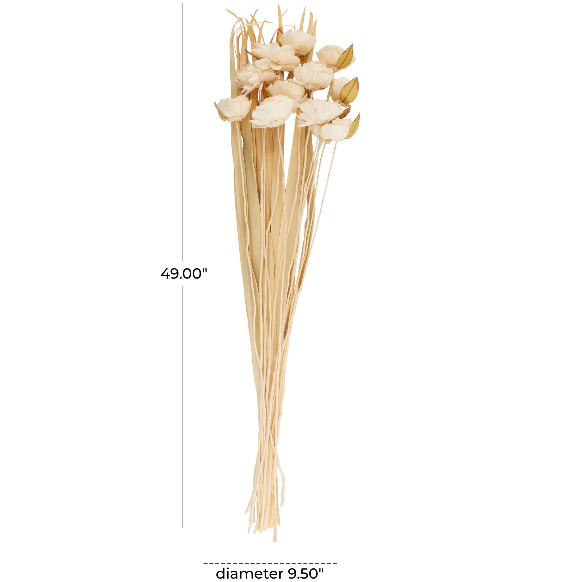 49" Tall Dried Plant Natural Foliage Bouquet with Flower Petals and Leaves, by DecMode