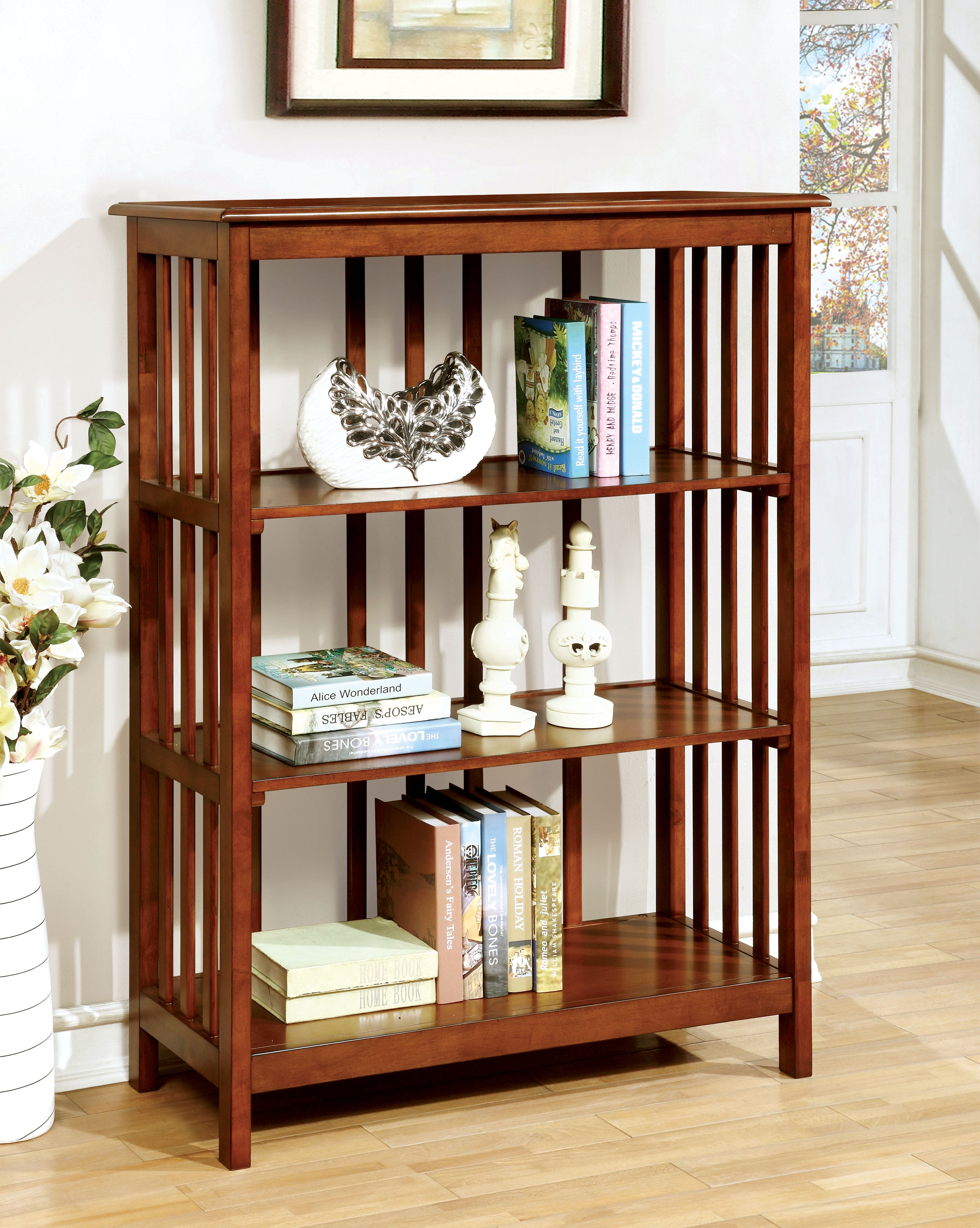 Furniture of America Erwin Mission Style Bookcase, Oak