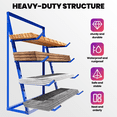 thumbnail image 6 of Heavy Duty Wood Storage Rack, 47.6in×61.4in Alloy Steel Lumber Organizer with Adjustable Mounting Spacing for Garage, 6 of 7