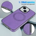 thumbnail image 2 of ELEHOLD Case for iPhone 13, Shockproof Slim Magnetic Leather Case, Compatible with MagSafe Accessories,Purple, 2 of 5