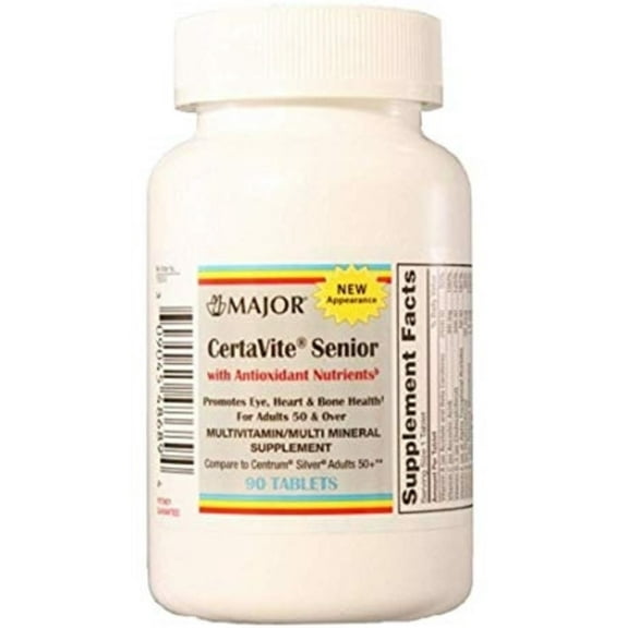 Major CeraVite Senior with Antioxidants Nutrients Tablets, 90 Count