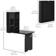 thumbnail image 3 of HOMCOM Wall Mounted Table Fold Out Convertible Desk with Writing Board, 3 of 10