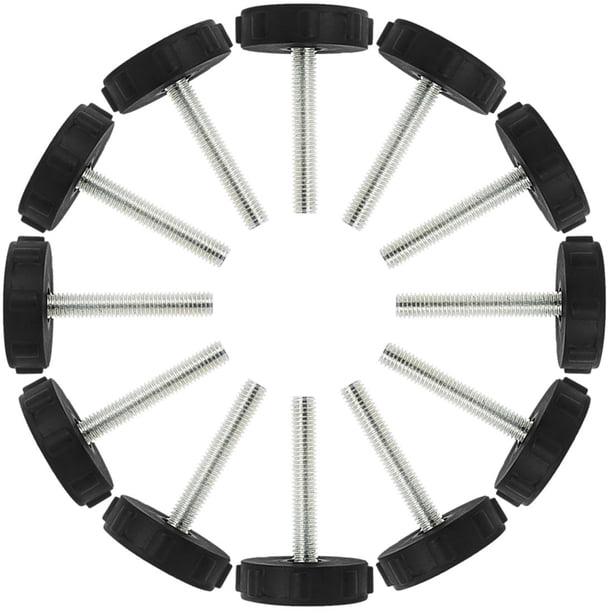 Uxcell M8x50x40mm Patas de deslizamiento ajustables para muebles, niveladores, protector de suelo para patas de mesa 12pcs