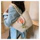 thumbnail image 4 of Nvzi Bolso de hombro tejido, bolso de mano tejido y bolso de cosméticos, bolso de mano tejido elegante para playa de verano, 13,77 x 3,93 x 8,66 pulgadas, blanco, 4 of 5