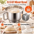 thumbnail image 4 of SPECSTAR 6 in 1 Multifunctional Stand Mixer with 8.5 Quart Stainless Steel Bowl, 660W 10 Speed Tilt-Head Meat Grinder, Juice Blender, Vegetable Slicer, Pasta and Cookie Maker, Black, 4 of 9