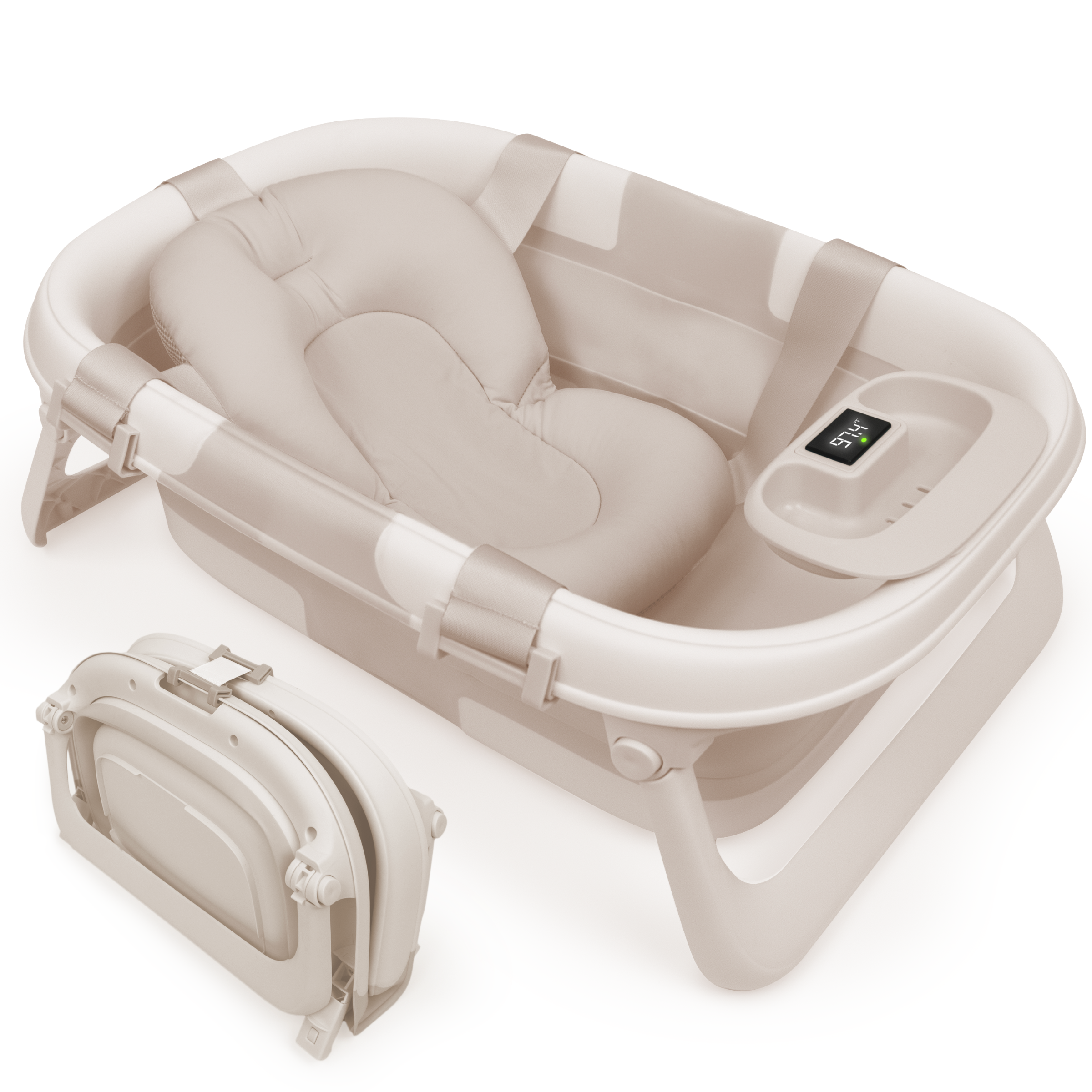 Jool Baby Foldable 3-Stage Baby Bathtub, Oatmeal