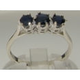 thumbnail image 3 of LBG 925 Sterling Silver Sapphire ring Womens Anniversary Ring - Size 11.75, 3 of 6