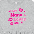 thumbnail image 4 of Inktastic Valentine's Day My Nana Loves Me Hearts and Lips Girls Toddler Dress, 4 of 5