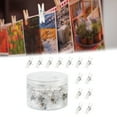 thumbnail image 2 of 50/60/80/160Pcs Push Pin Hangers Decorative Push Pin Hooks Picture Pin Push Pin with Clear Clip for Cork Board, 2 of 9